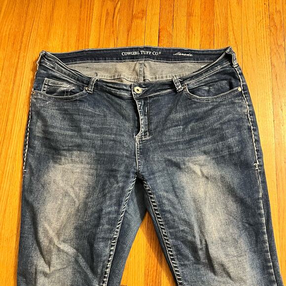 Cowgirl Tuff Jeans Womens 36 X31 Laredo Western Bootcut Blue Denim - Picture 2 of 11